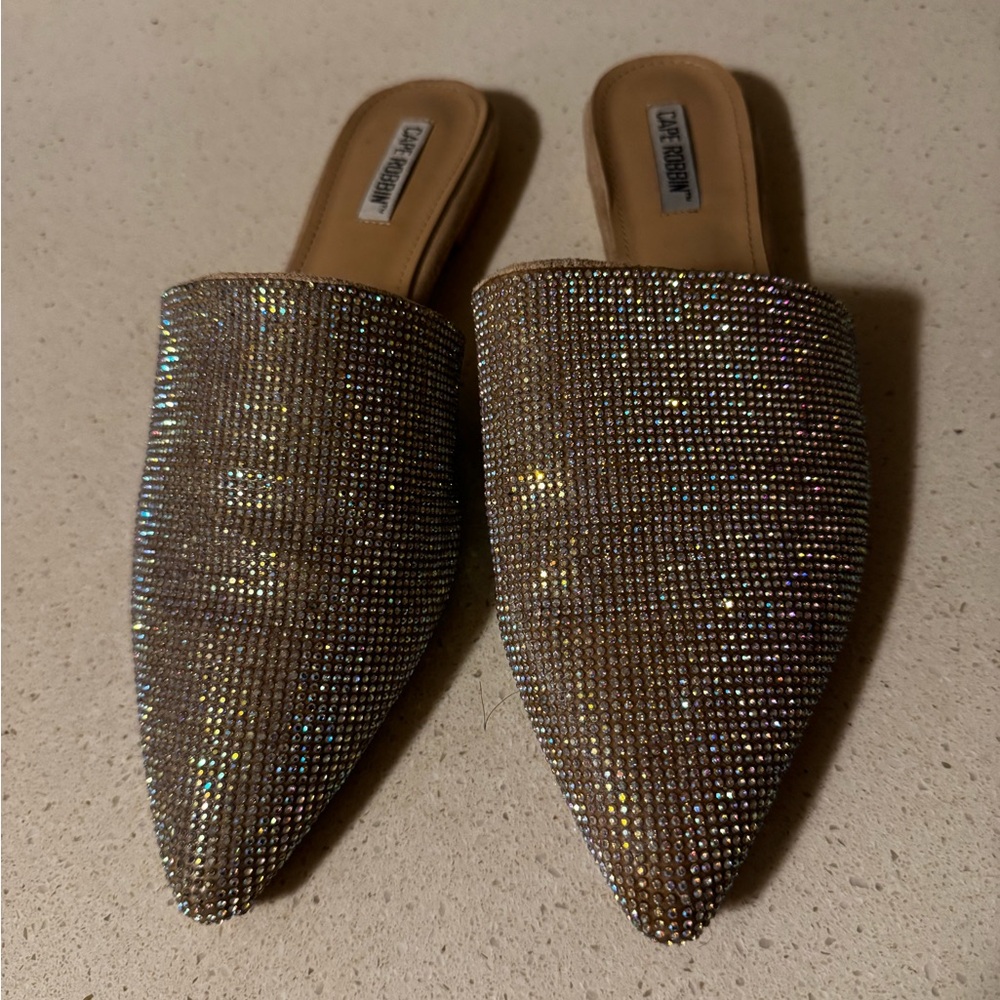 Cape Robbin Women's Sparkling RhinestoneMules - Silver - Gold - Picture 3 of 4